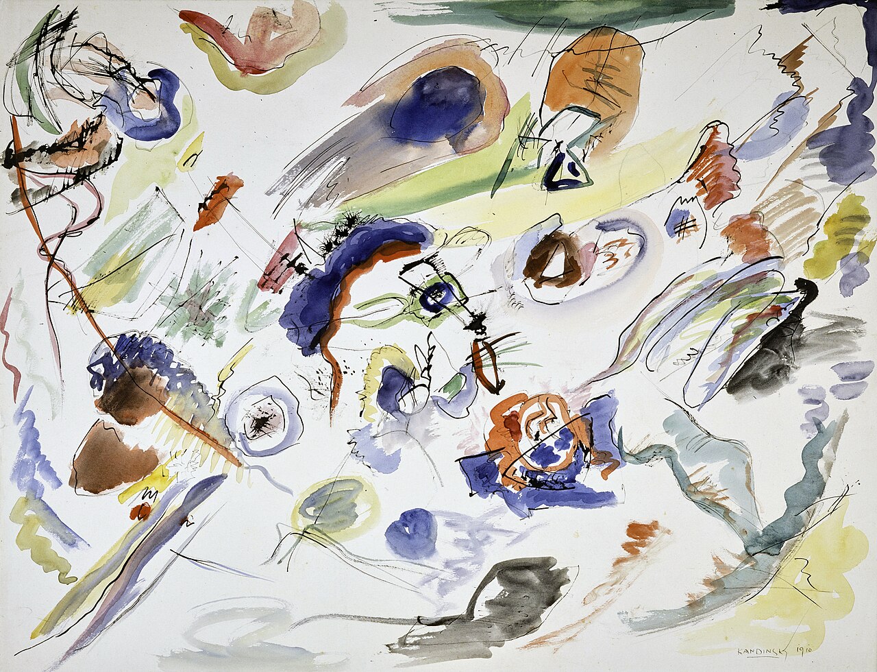 First Abstract Watercolor by Wassily Kandinsky